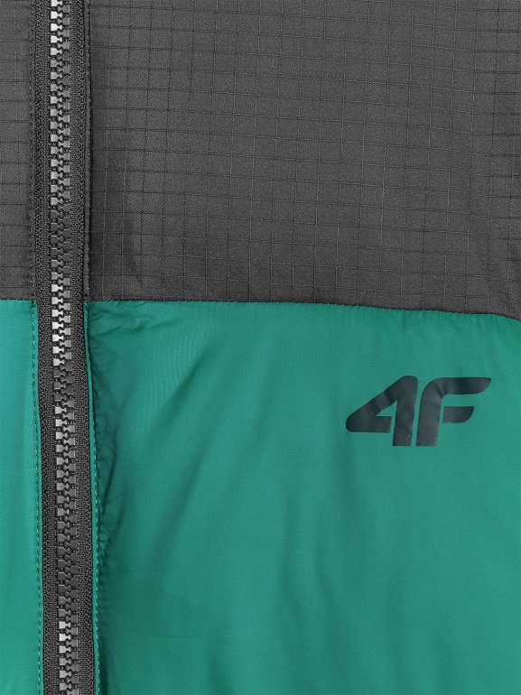 Damska kurtka puchowa pikowana 4F 4FWAW25TDJAF581 - zielona