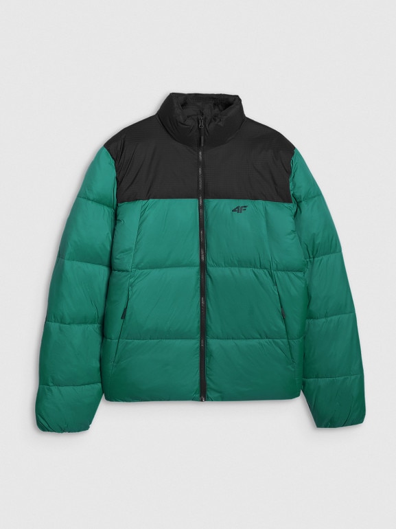 Damska kurtka puchowa pikowana 4F 4FWAW25TDJAF581 - zielona