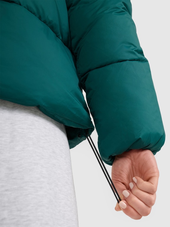 Damska kurtka puchowa pikowana 4F 4FWAW25TDJAF581 - zielona