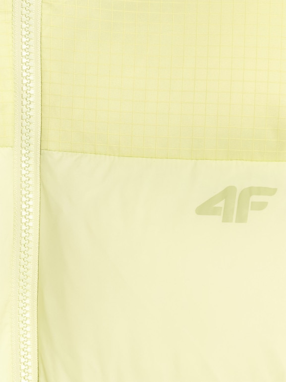 Damska kurtka puchowa pikowana 4F 4FWAW25TDJAF581 - żółta