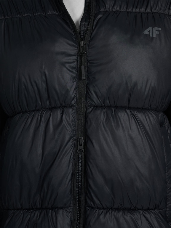 Damska kurtka puchowa pikowana 4F 4FWAW25TDJAF585 - czarna