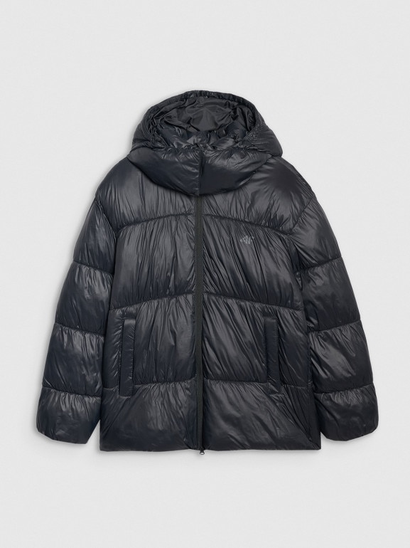 Damska kurtka puchowa pikowana 4F 4FWAW25TDJAF585 - czarna