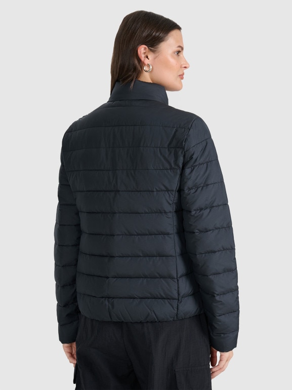 Damska kurtka puchowa pikowana 4F 4FWAW25TDJAF665 - czarna