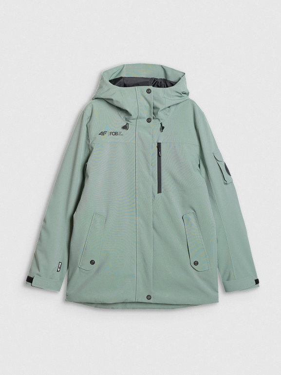 Damska kurtka snowboardowa 4F 4FRAW25TTJAF1050 - zielona