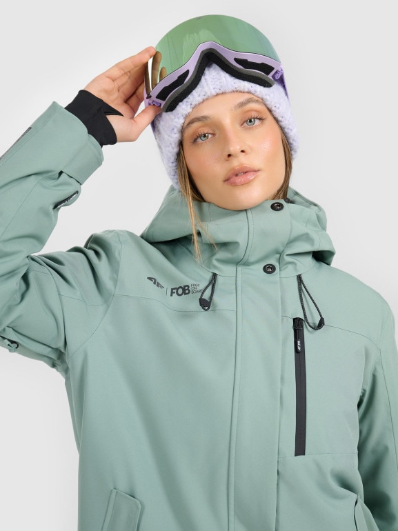 Damska kurtka snowboardowa 4F 4FRAW25TTJAF1050 - zielona