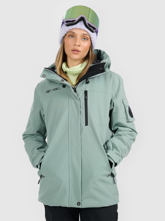 Damska kurtka snowboardowa 4F 4FRAW25TTJAF1050 - zielona