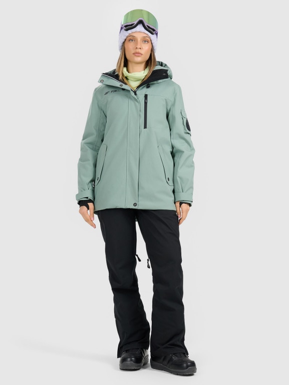 Damska kurtka snowboardowa 4F 4FRAW25TTJAF1050 - zielona