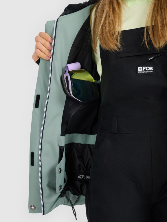 Damska kurtka snowboardowa 4F 4FRAW25TTJAF1050 - zielona