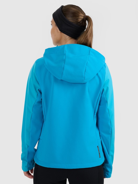 Damska kurtka softshell 4F 4FRAW25TSOFF505 - niebieska