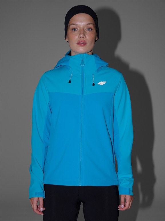 Damska kurtka softshell 4F 4FRAW25TSOFF505 - niebieska