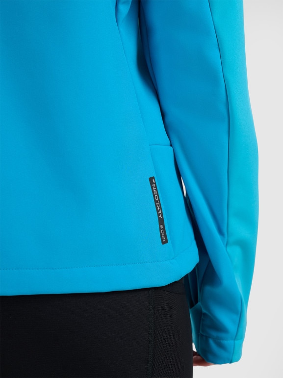 Damska kurtka softshell 4F 4FRAW25TSOFF505 - niebieska
