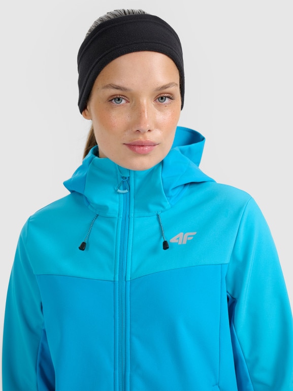 Damska kurtka softshell 4F 4FRAW25TSOFF505 - niebieska