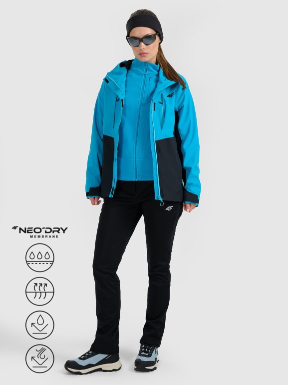 Damska kurtka trekkingowa 4F 4FWAW25TTJAF1011 - niebieska