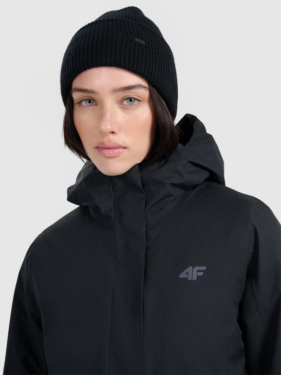 Damska parka zimowa 4F FRAW25TTJAF1027 - czarna