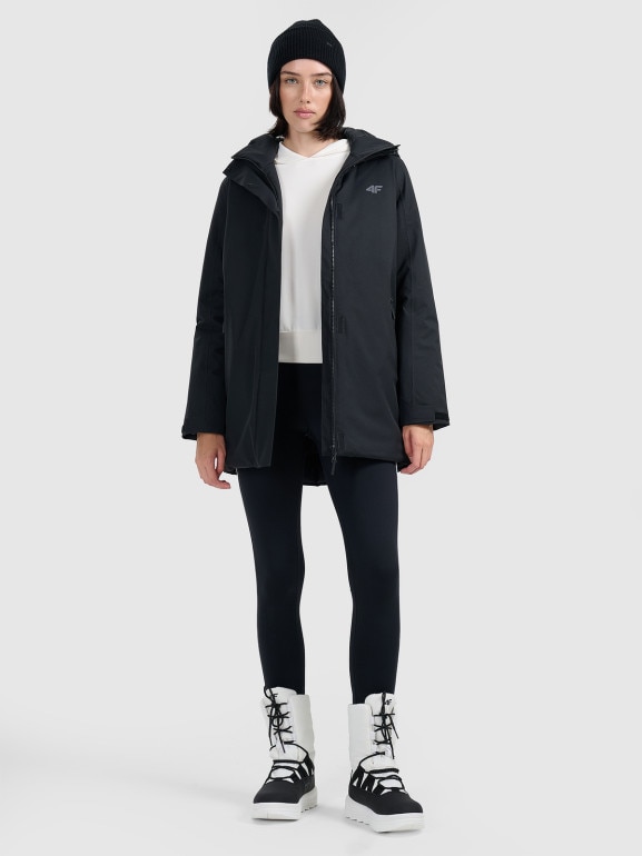 Damska parka zimowa 4F FRAW25TTJAF1027 - czarna