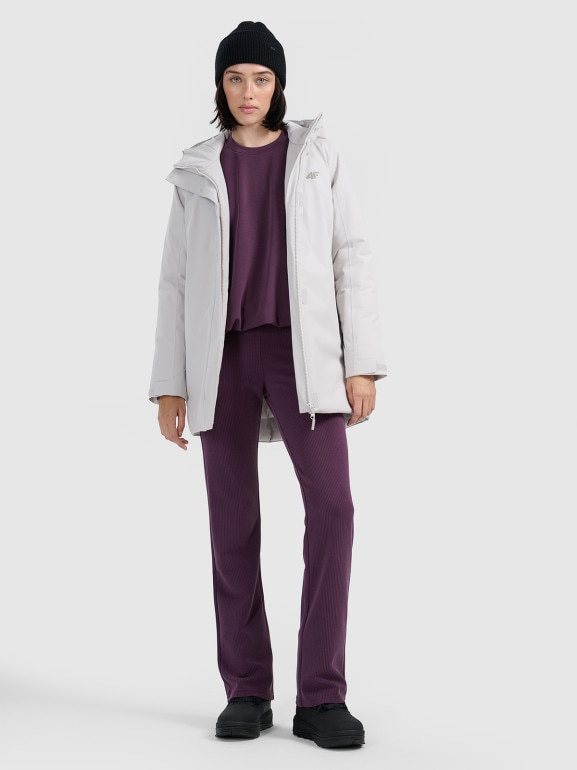 Damska parka zimowa 4F FRAW25TTJAF1027 - szara