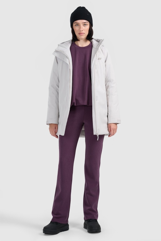 Damska parka zimowa 4F FRAW25TTJAF1027 - szara