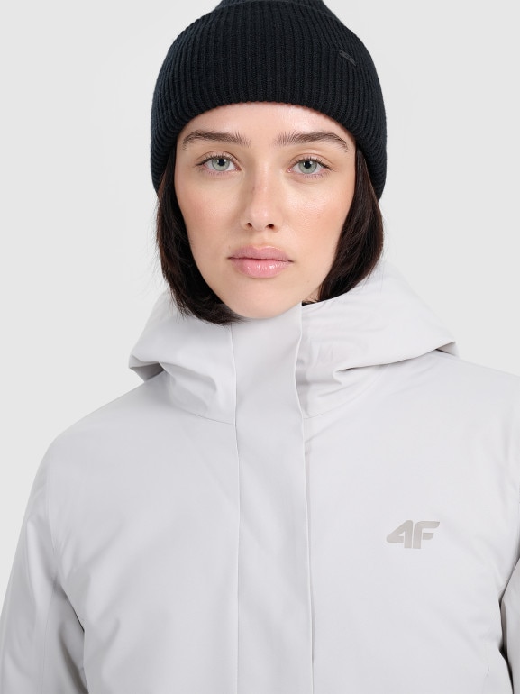 Damska parka zimowa 4F FRAW25TTJAF1027 - szara