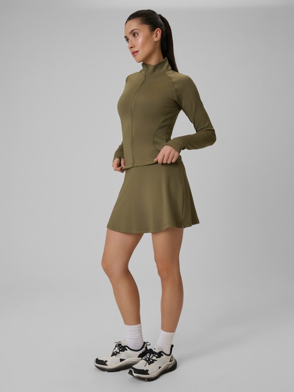 Damska spódnica treningowa 4F 4FWSS26TFSKF019 - khaki