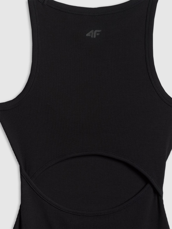 Damska sukienka dzianinowa 4F 4FWSS26TDREF184 - czarna