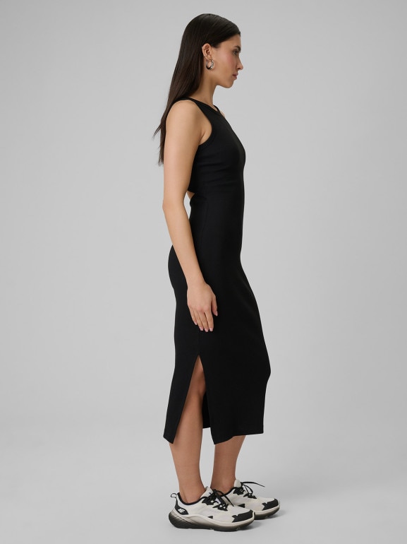 Damska sukienka dzianinowa 4F 4FWSS26TDREF184 - czarna