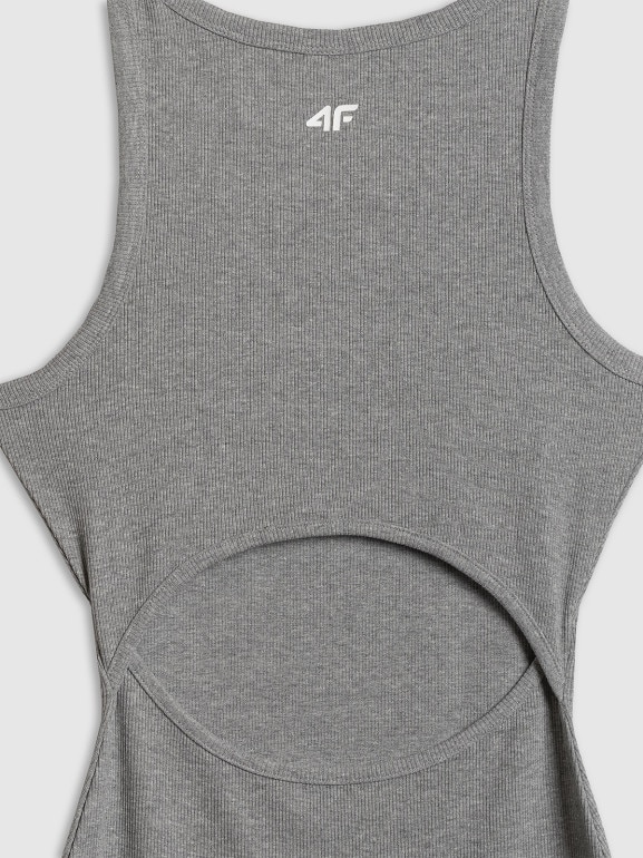 Damska sukienka dzianinowa 4F 4FWSS26TDREF184 - szara