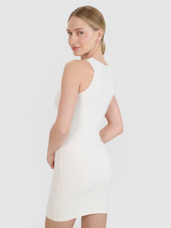 Damska sukienka midi 4F 4FRSS25TDREF188 - biała