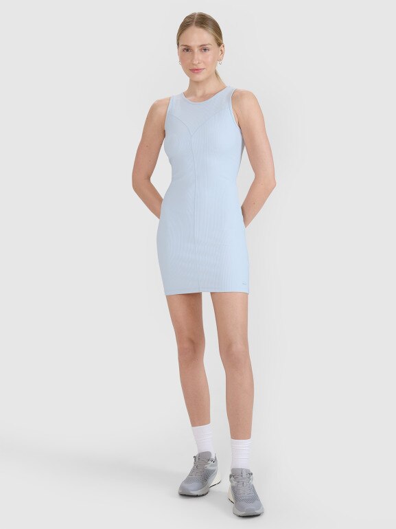 Damska sukienka midi 4F 4FRSS25TDREF188 - niebieska
