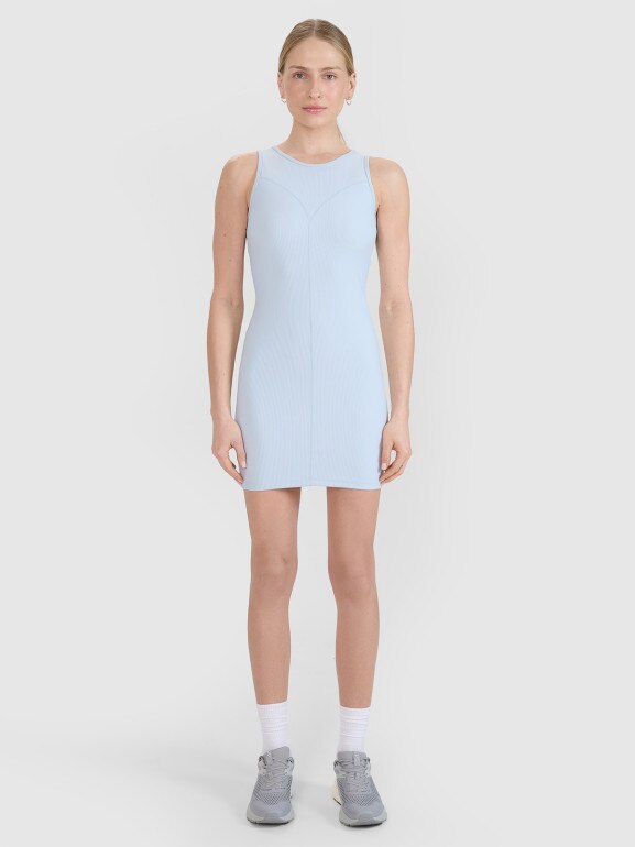 Damska sukienka midi 4F 4FRSS25TDREF188 - niebieska
