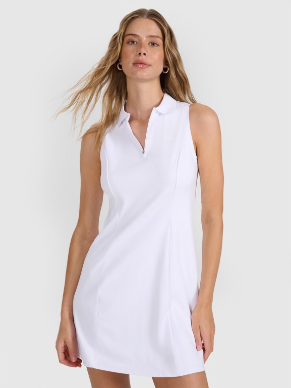 Damska sukienka tenisowa 4F 4FRAW25TDREF200 - biała