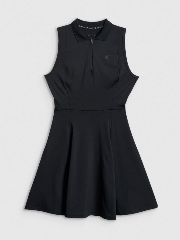 Damska sukienka tenisowa 4F 4FWSS26TDREF183 - czarna