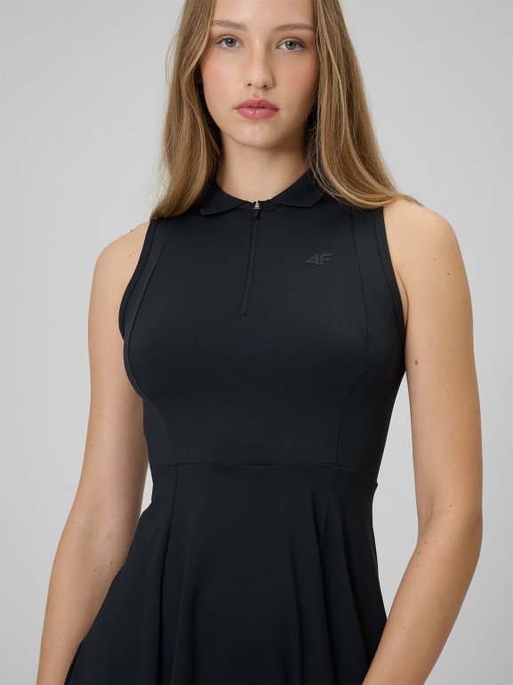 Damska sukienka tenisowa 4F 4FWSS26TDREF183 - czarna