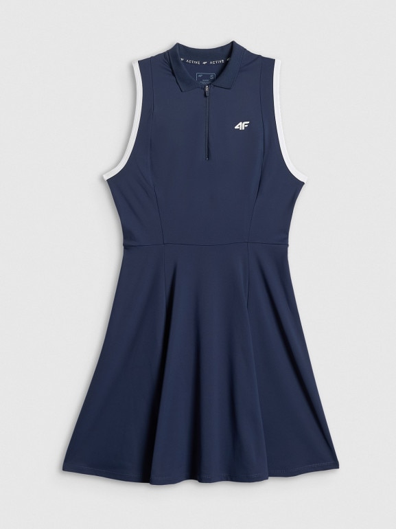 Damska sukienka tenisowa 4F 4FWSS26TDREF183 - granatowa