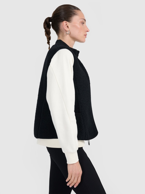 Damski bezrękawnik polarowy sherpa 4F 4FWAW25TVESF155 - czarny