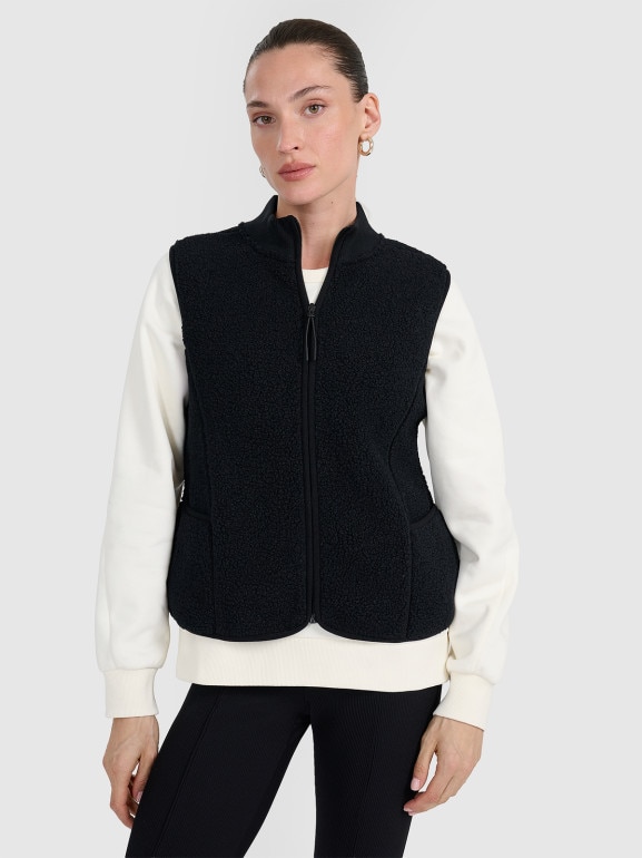 Damski bezrękawnik polarowy sherpa 4F 4FWAW25TVESF155 - czarny