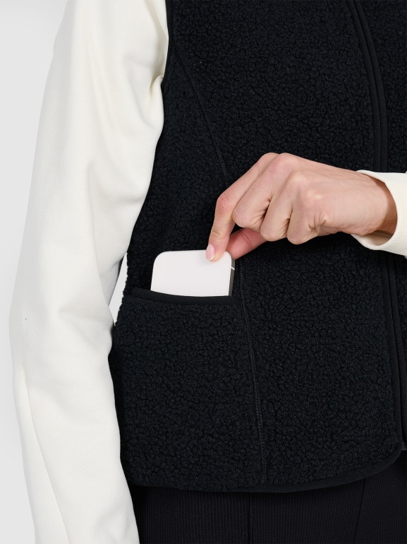 Damski bezrękawnik polarowy sherpa 4F 4FWAW25TVESF155 - czarny