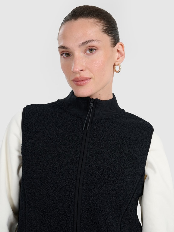 Damski bezrękawnik polarowy sherpa 4F 4FWAW25TVESF155 - czarny