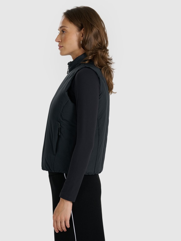 Damski bezrękawnik puchowy pikowany 4F 4FRAW25TVJAF294 - czarny