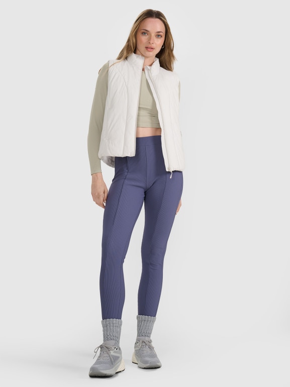 Damski bezrękawnik puchowy pikowany 4F 4FRAW25TVJAF294 - szary