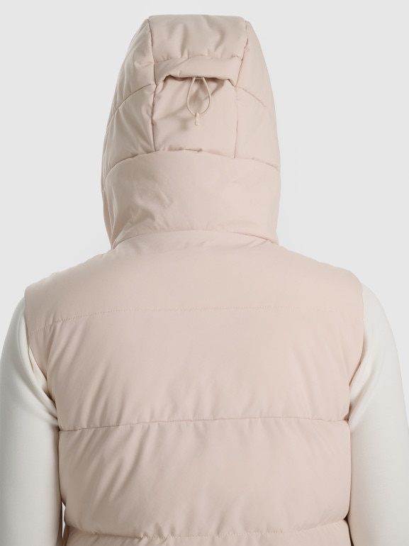 Damski bezrękawnik puchowy pikowany 4F 4FRAW25TVJAF327 - beżowy
