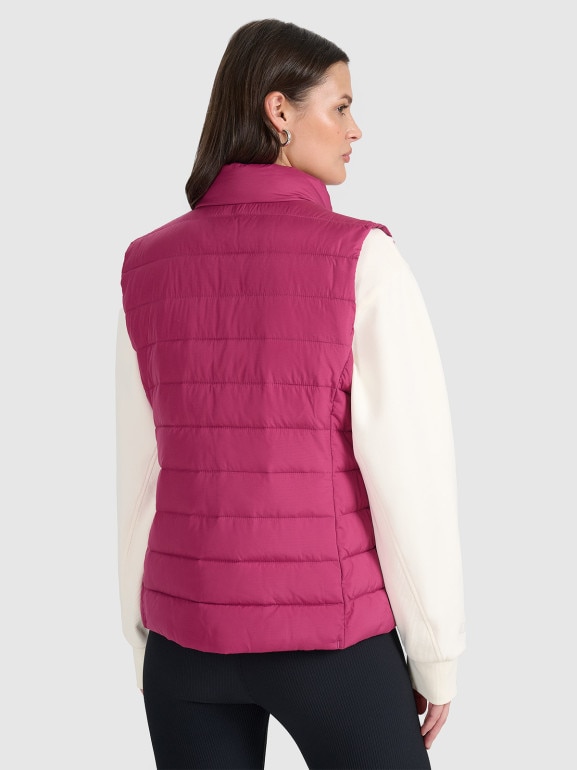 Damski bezrękawnik puchowy pikowany 4F 4FWAW25TVJAF218 - różowy