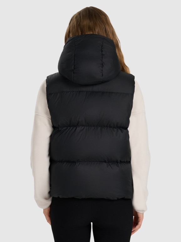 Damski bezrękawnik puchowy pikowany 4F 4FWAW25TVJAF223 - czarny