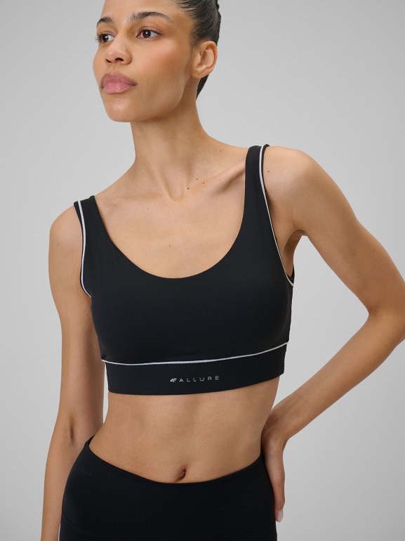 Damski biustonosz do jogi 4F 4FRSS26USBAF263 - czarny