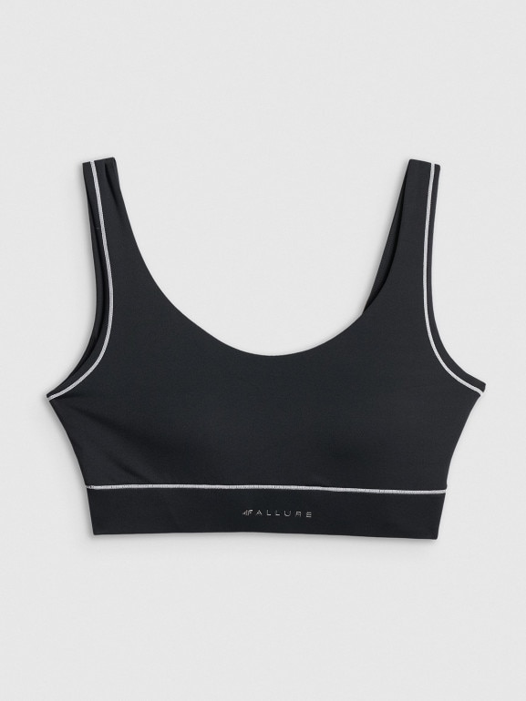 Damski biustonosz do jogi 4F 4FRSS26USBAF263 - czarny