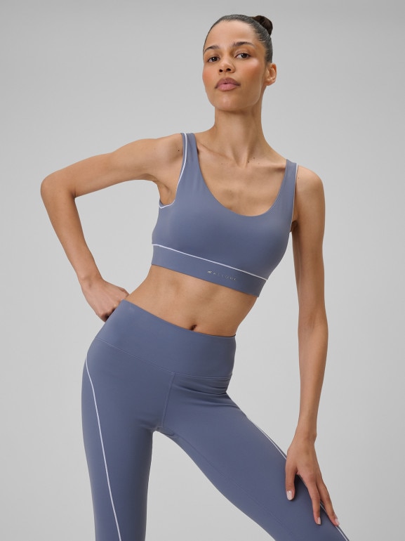 Damski biustonosz do jogi 4F 4FRSS26USBAF263 - niebieski