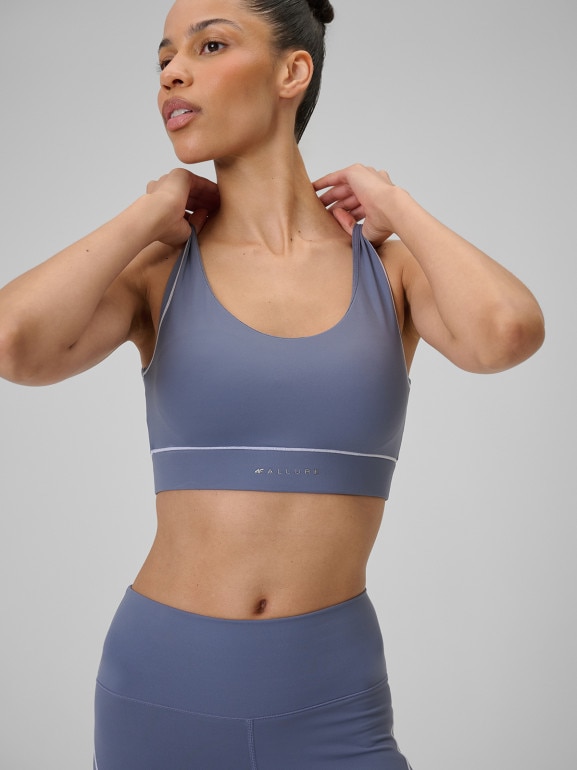 Damski biustonosz do jogi 4F 4FRSS26USBAF263 - niebieski