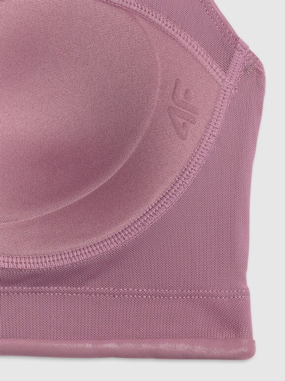 Damski biustonosz do jogi 4F 4FRSS26USBAF264 - różowy