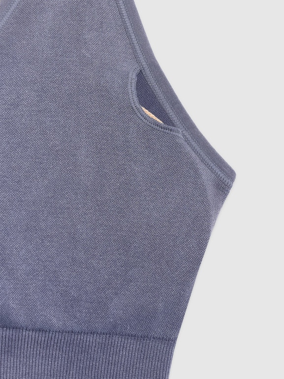 Damski biustonosz do jogi i pilatesu 4F 4FWAW25USBAF210 - niebieski