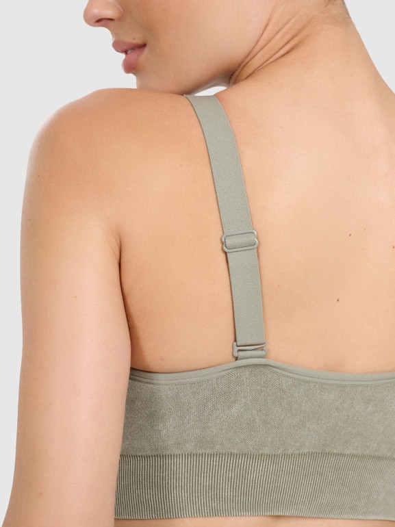 Damski biustonosz do jogi i pilatesu 4F 4FWAW25USBAF210 -  zielony
