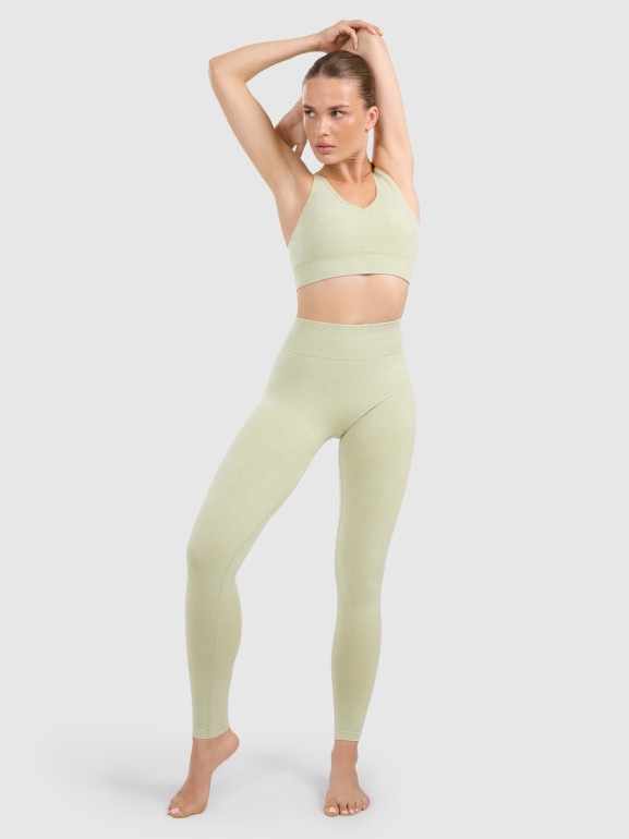 Damski biustonosz do jogi i pilatesu 4F 4FWAW25USBAF210 - zielony